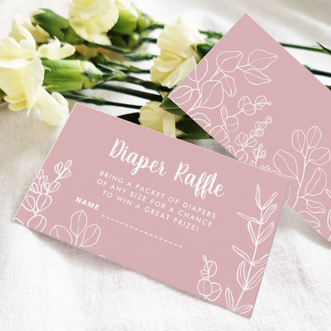 Botanical Pink Diaper Raffle Enclosure Card (Creator Uploaded)