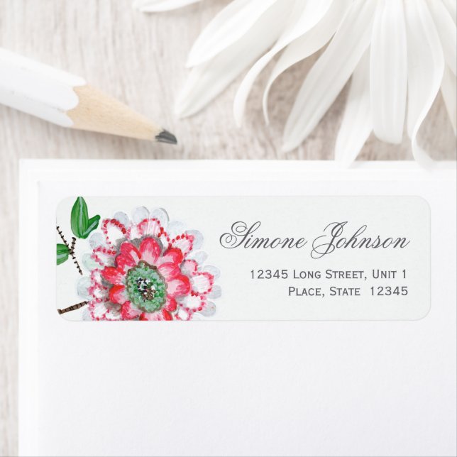 Botanical pink Floral | Wedding Return Address Label (Insitu)