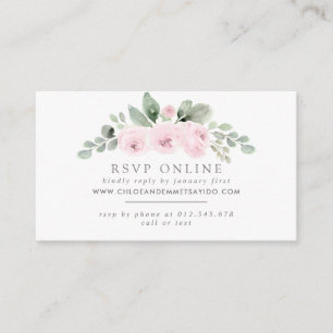 Botanical Pink Floral Wedding Website RSVP Enclosure Card