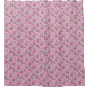 Botanical Pink Geranium Flower on any Colour Shower Curtain
