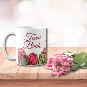 Botanical Pink Protea Floral Entourage Gift Coffee Mug
