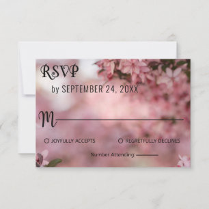 Botanical pink roses blossoms chic floral wedding  RSVP card