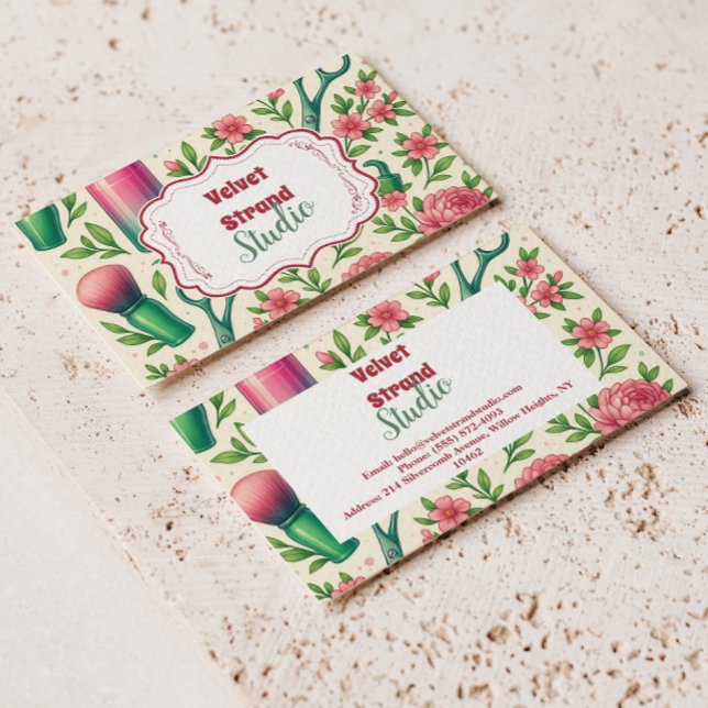 Botanical Pink Stylist Beauty Business Card (Creator Uploaded)