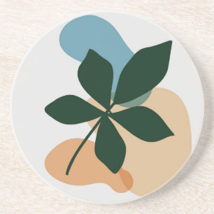 Botanical plant art coaster