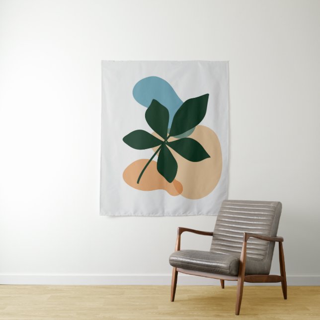 Botanical plant art tapestry (In Situ)