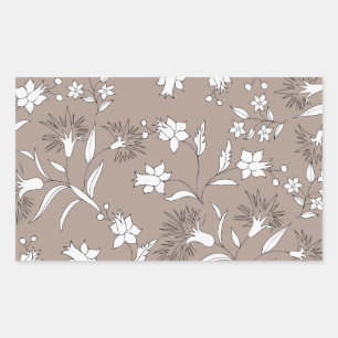 botanical plants rectangular sticker