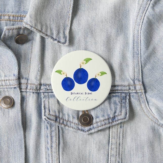 Botanical Plums Collection 7.5 Cm Round Badge (In Situ)