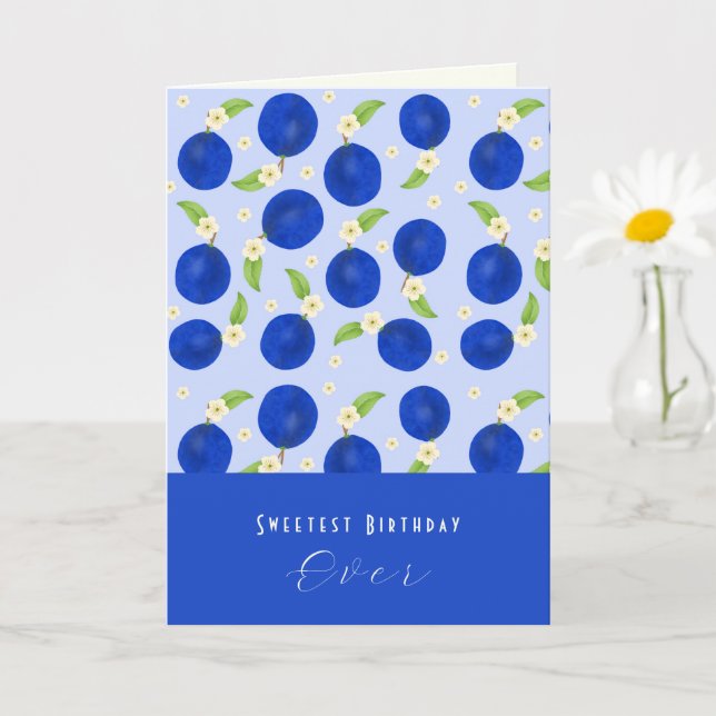 Botanical Plums Collection Birthday Card (Small Plant)