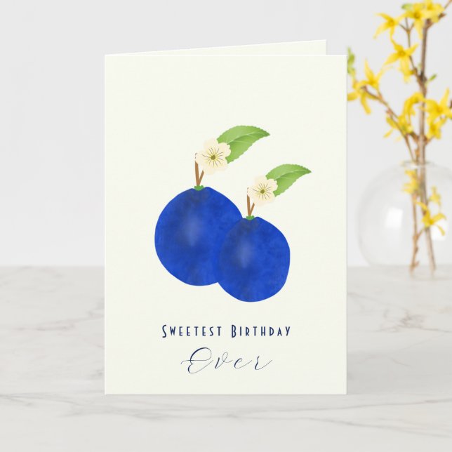 Botanical Plums Collection Birthday Card (Yellow Flower)