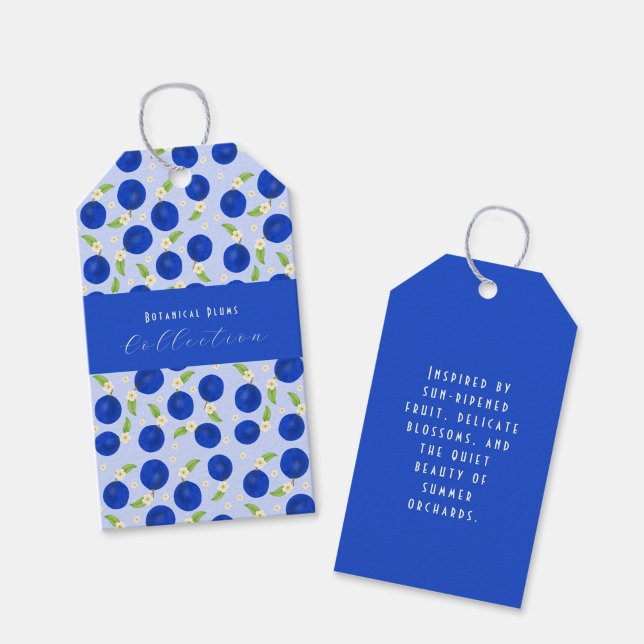 Botanical Plums Collection Blue Gift Tags (Creator Uploaded)