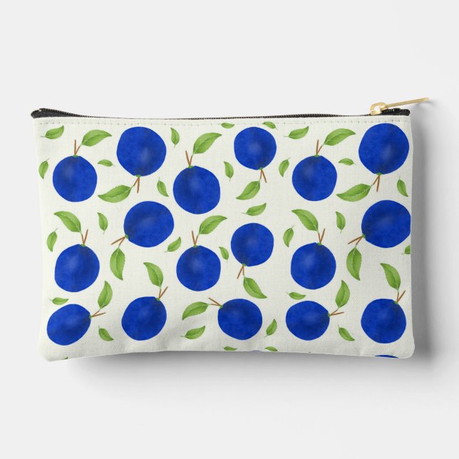 Botanical Plums Collection Ivory Accessory Pouch (Back)