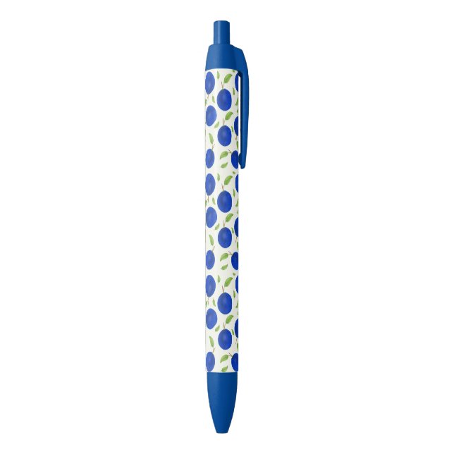 Botanical Plums Collection Ivory Black Ink Pen (Bottom (Vertical))