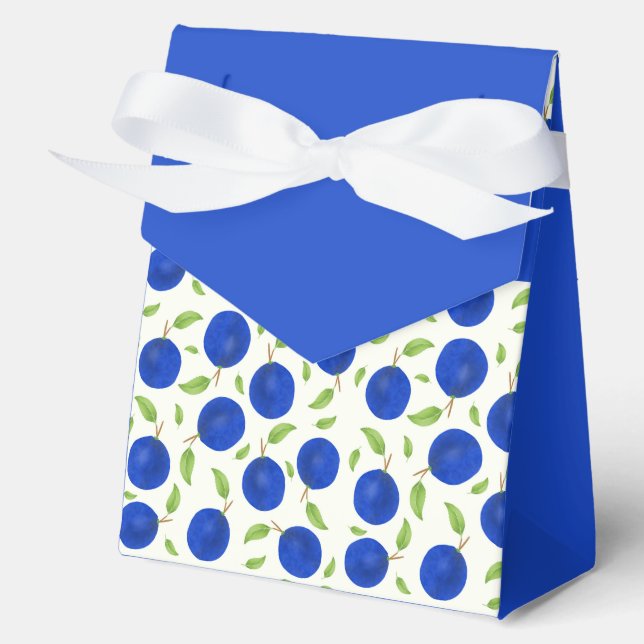 Botanical Plums Collection Ivory Favour Box (Front)