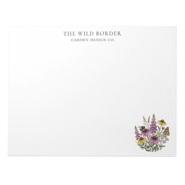 Botanical Pollinator Garden Large Notepad (Front)
