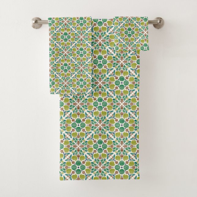 Botanical Pop - Olive Bath Towel Set (Insitu)