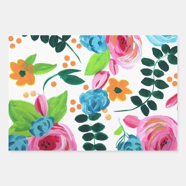 Botanical Pop wrapping paper sheets (Front)
