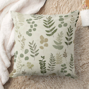 Botanical Pressed Leaves Pattern – Fern Print (3) Cushion