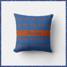 Botanical Pretty Rust Leaves on Royal Blue Design