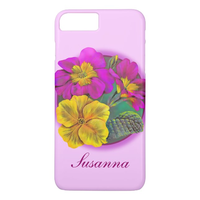 Botanical primula fine art iphone case (Back)