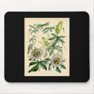 Botanical Print - Passion Flower (Passiflora) Mouse Pad