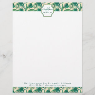 Botanical Print Stationery, Garden Business Custom Letterhead
