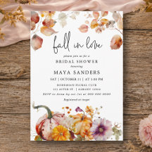 Botanical Pumpkins Fall in Love Bridal Shower