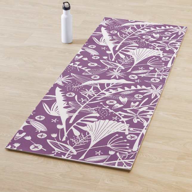 Botanical Purple Modern Yoga Mat (In Situ)