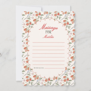 Botanical Raspberry 1st Birthday Time Capsule Card