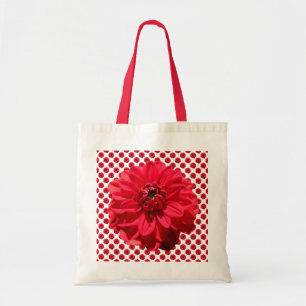 Botanical Red Dahlia Flower Tote Bag