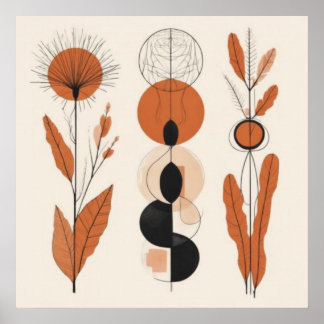 Botanical Rhythm — Geometric Abstract Wall Art