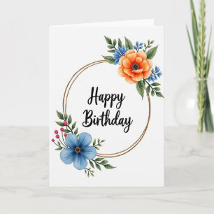 Botanical Ring Birthday Card