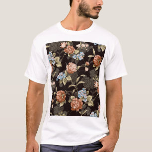 Botanical roses: abstract floral pattern. T-Shirt