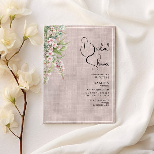 Botanical rustic pink mint floral Bridal Shower Invitation