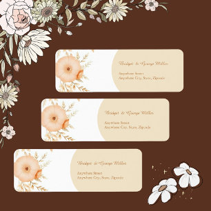 Botanical Rustic Warm floral boho Return Address Label