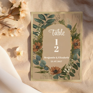 Botanical rustic woodland floral Table Numbers