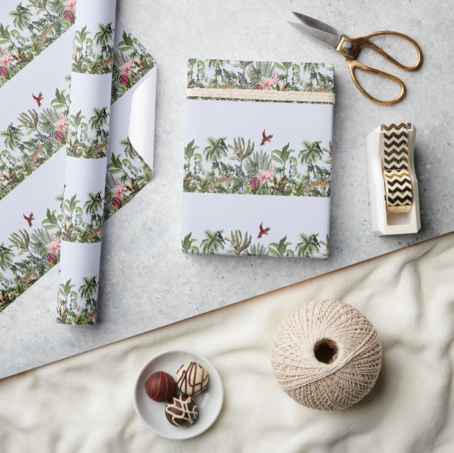 Botanical Safari Animals Wrapping Paper (Crafts)