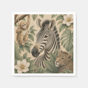 Botanical Safari Zebra Paper Napkin