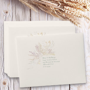 Botanical Sage Green Almond Pre-Addressed RSVP Envelope