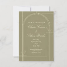 Botanical Sage Wedding Invitation