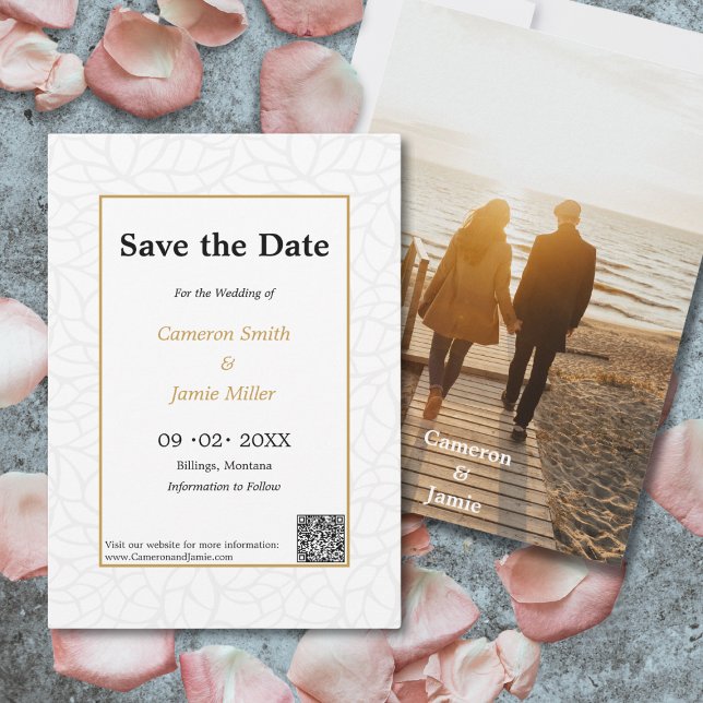 Botanical Save The Date Aztek Gold Colour Accents Invitation (Botanical Save The Date Aztek Gold Color Accents Invitation)