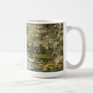 Botanical scene of swans in an English garden Coffee Mug
