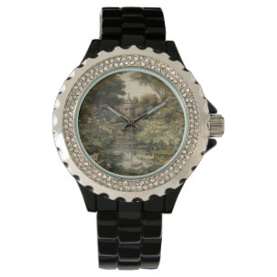 Botanical scene of swans in an English garden Watch