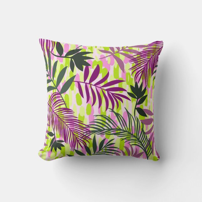 Botanical seamless pattern mixed with geometric sh cushion (Front)