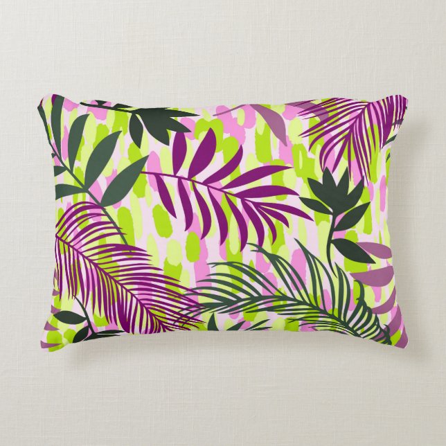 Botanical seamless pattern mixed with geometric sh decorative cushion (Front)