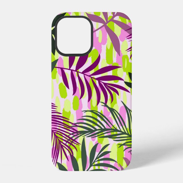 Botanical seamless pattern mixed with geometric sh iPhone case (Back)