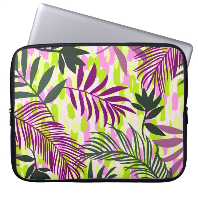 Botanical seamless pattern mixed with geometric sh laptop sleeve (Front)