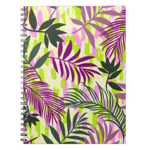Botanical seamless pattern mixed with geometric sh notebook