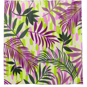 Botanical seamless pattern mixed with geometric sh shower curtain