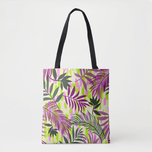 Botanical seamless pattern mixed with geometric sh tote bag (Front)