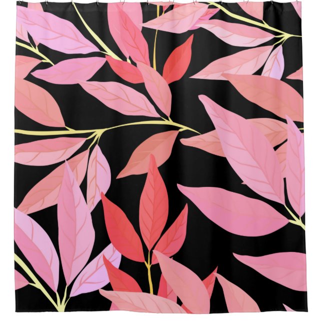 Botanical seamless pattern with leaves. Bright sum Shower Curtain (Front)
